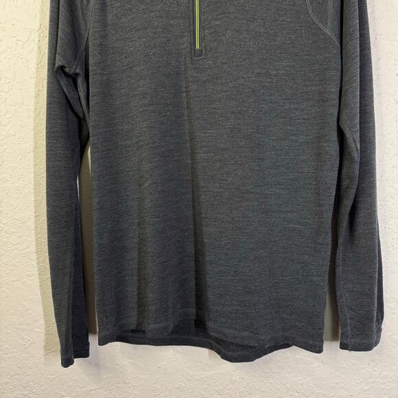 SMARTWOOL Base Layer MED Quarter Zip Merino Wool Top Pullover Contrasting Zipper - Picture 6 of 12